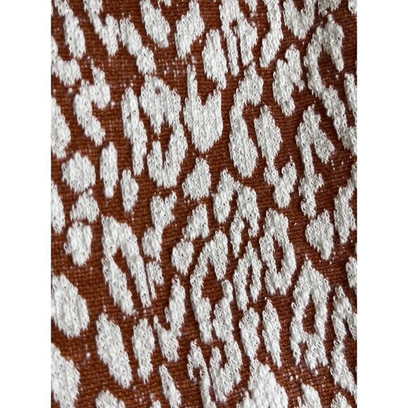 Loft Animal Print Skirt L Brown Chic Urban Dainty Euro Summer Preppy Classic 80s - Picture 3 of 9